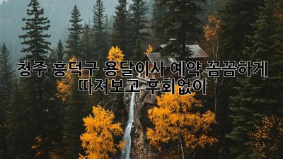 청주 흥덕구 용달이사 예약, 꼼꼼하게 따져보고 후회없이! 🚚💨